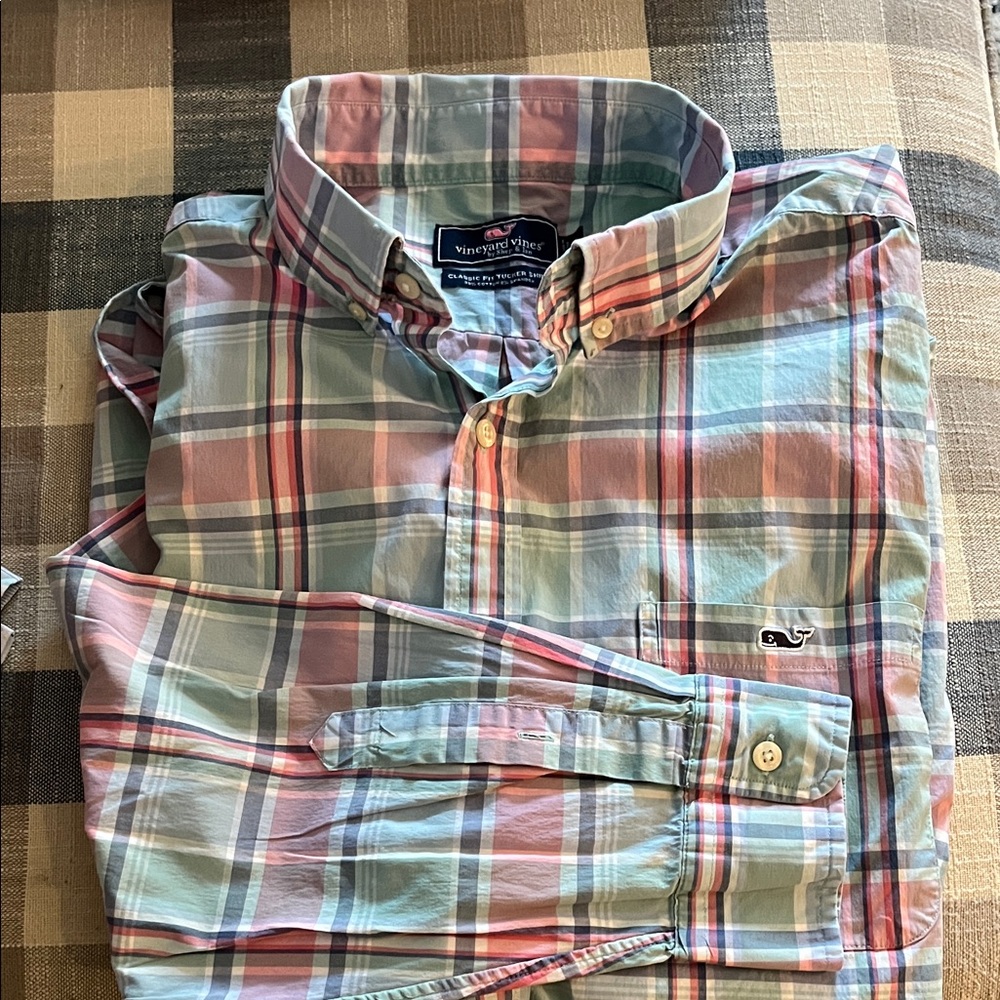Vineyard Vines Men's Pastel Plaid Shirt